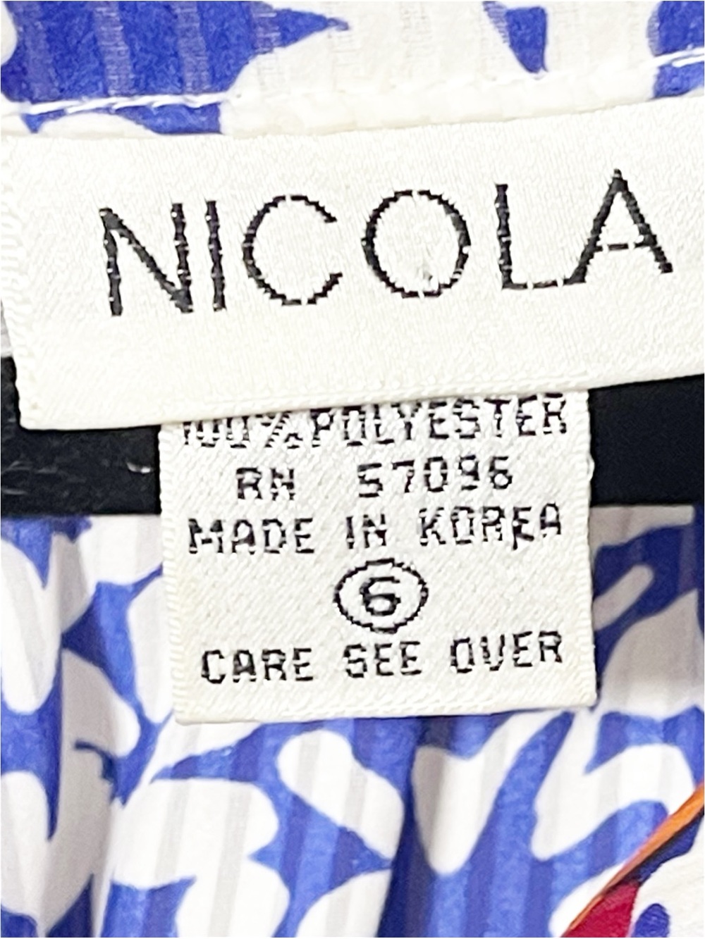 Vintage Nicola Floral Waist Detail Blouse Blue White Boho Cottagecore Size 6 - Picture 4 of 5